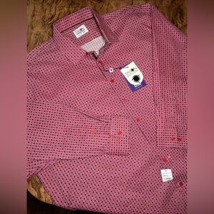 Tayion By Montee Holland Men’s XXL Floral Polka Dot L/S Button Down‎ Shirt NWTS